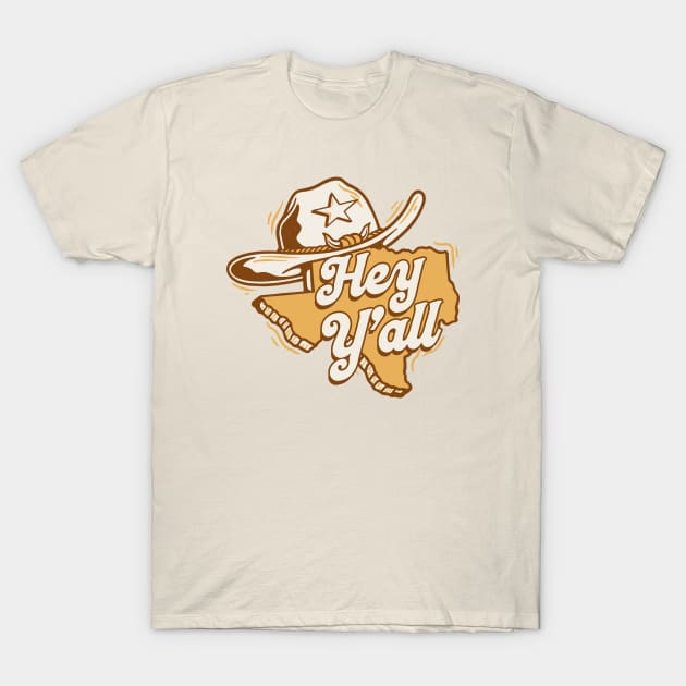 Retro Hey Y'all Texas // Vintage Texas Cartoon T-Shirt by SLAG_Creative